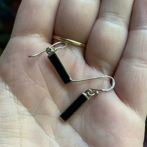 black onyx earrings, 925